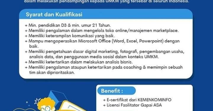 Kemenkominfo Buka Pendaftaran Fasilitator UMKM Level Up hingga 17 Maret 2023, Daftar Sekarang Juga!