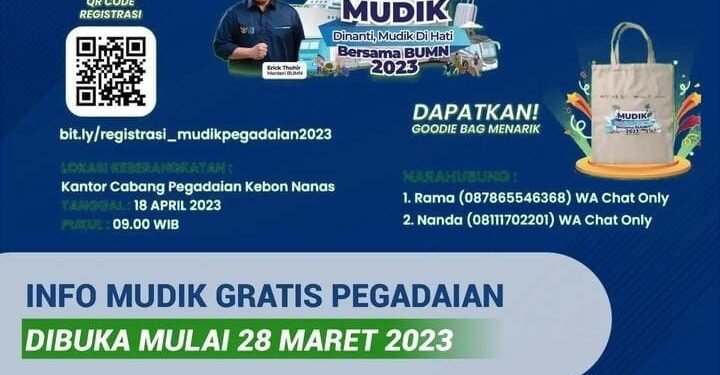 Mudik Gratis 2023 Bersama Pegadaian, Cek Syarat dan Ketentuannya