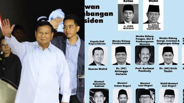 Inilah Susunan Kabinet Prabowo Gibran