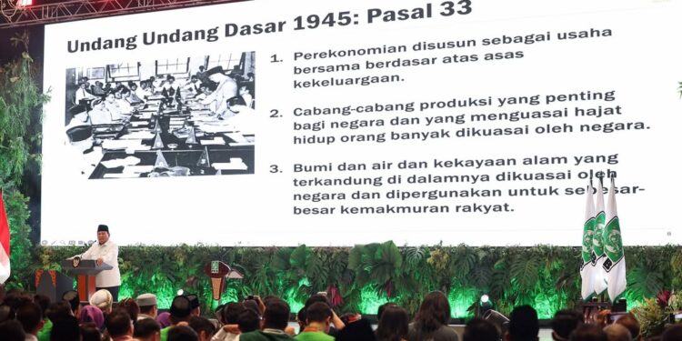 Presiden Prabowo Subianto terkesan dengan Ketua Dewan Syuro PKB KH Maruf Amin soal UUD Pasal 33.